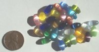 25 9x6mm Rainbow Mix Fiber Optic Ovals